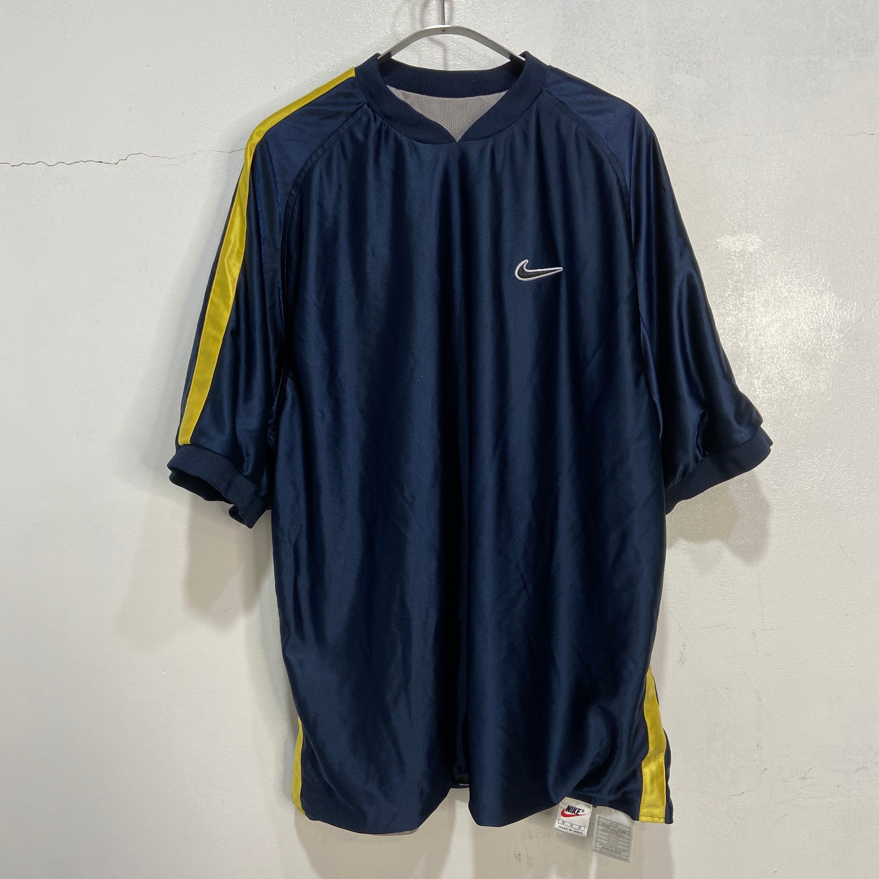 90s NIKE リバーシブルゲームTシャツ メッシュT 紺 シルバー M | 古着