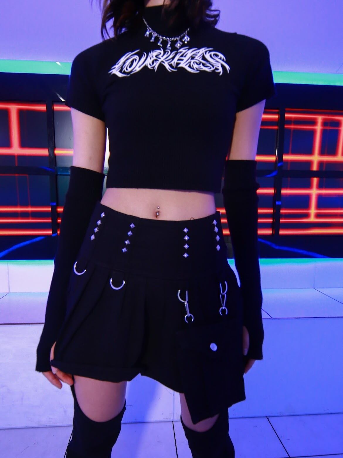 【LOVE KILLER 】CROP KNITWEAR WARMER SET