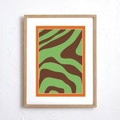 静寂の流れ Ⅸ｜縦に流れる曲線が魅せるモノトーン抽象アートポスター｜静けさを纏うミニマル空間に最適｜A3ポスター