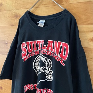 【GILDAN】軽音楽部 ハイスクール Tシャツ SUITLAND HIGH SCHOOL バックプリントINSTRUMENTAL MUSIC  2XL ビッグサイズ US古着