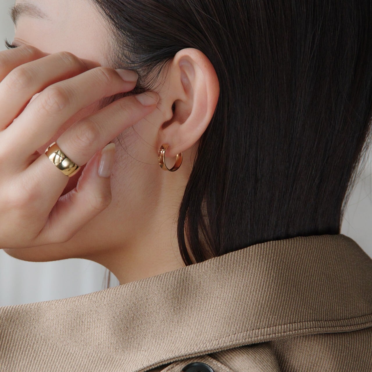 再販〉K18イエローゴールド直径15mmフープピアス【MKY0011P1