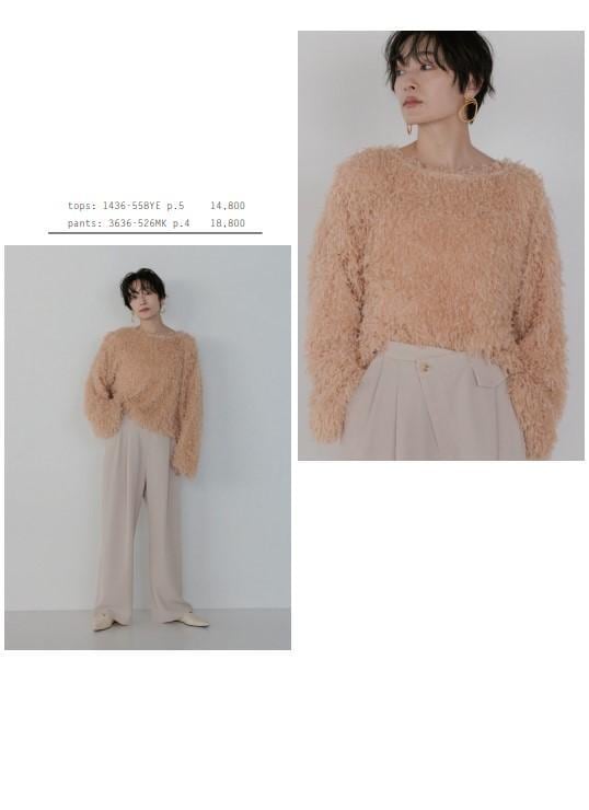 【CHIGNON】フェザーフリンジルーズT [1436-558YE]