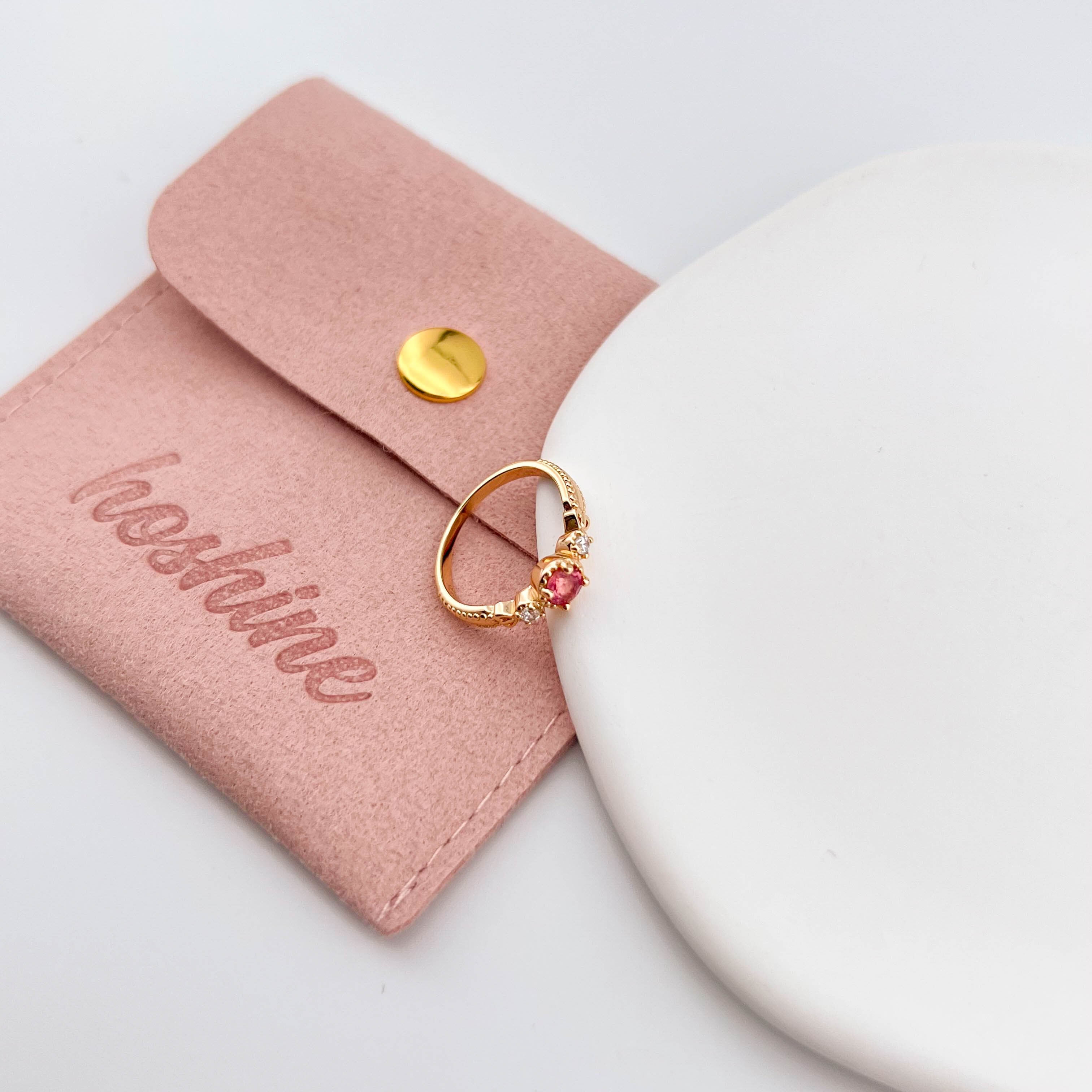 レディース 天然ピンクトルマリン リング ヴィンテージデザイン Silver925 ゴールドメッキ