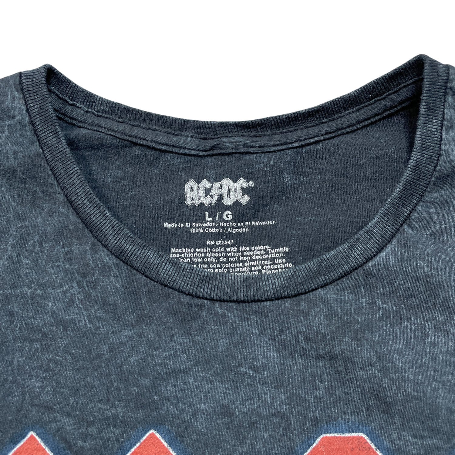 USA 古着 AC/DC ウォッシュド加工 グラフィック プリント ロックT
