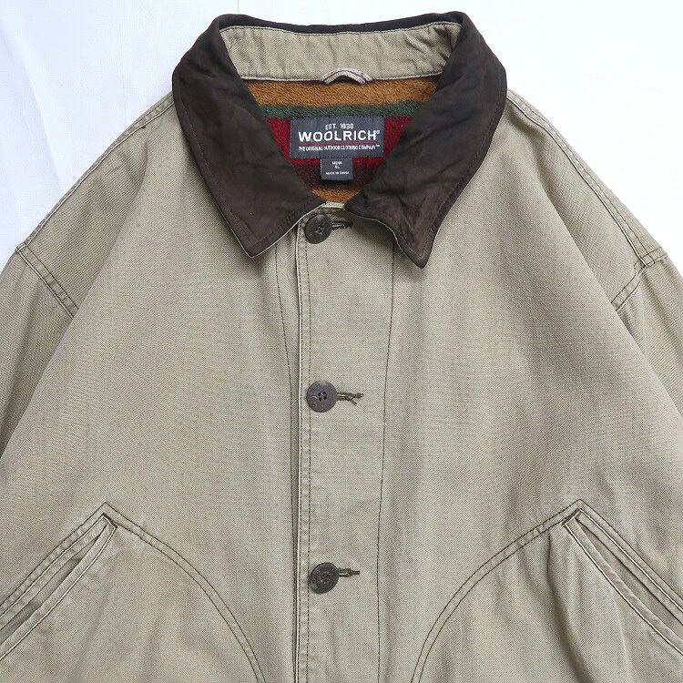 古着 ウールリッチ WOOLRICH 襟レザー ハンティングジャケット