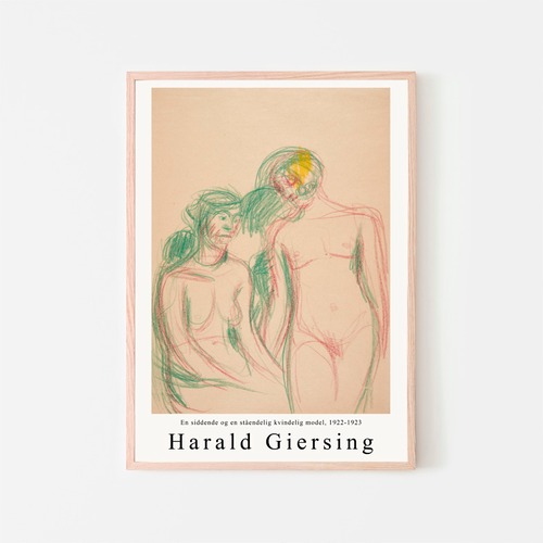 Harald Giersing "A seated and a standing female model"