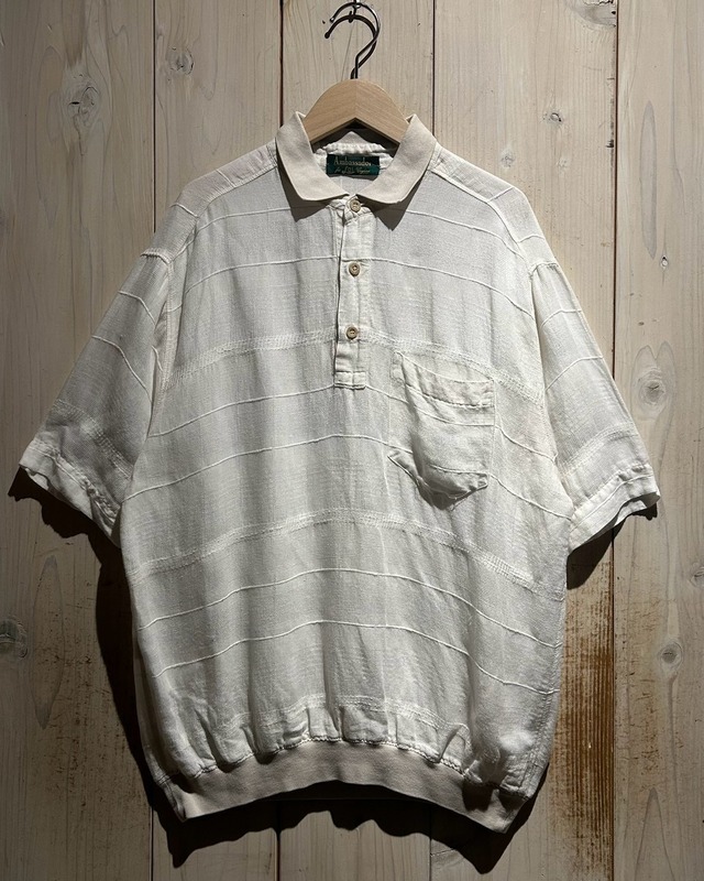 【a.k.a.C.a.k.a vintage】Horizontal Stripe Euro Vintage S/S Polo Shirt