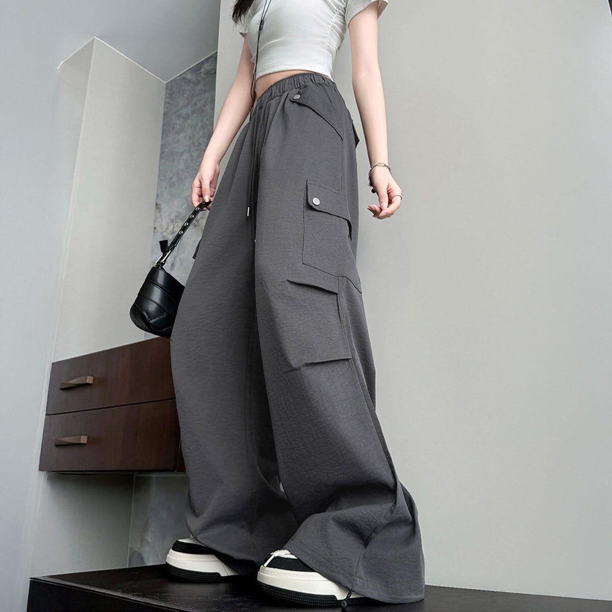 カーゴパンツ レディース 韓国 春夏 ダンス ストリート 原宿系 大人