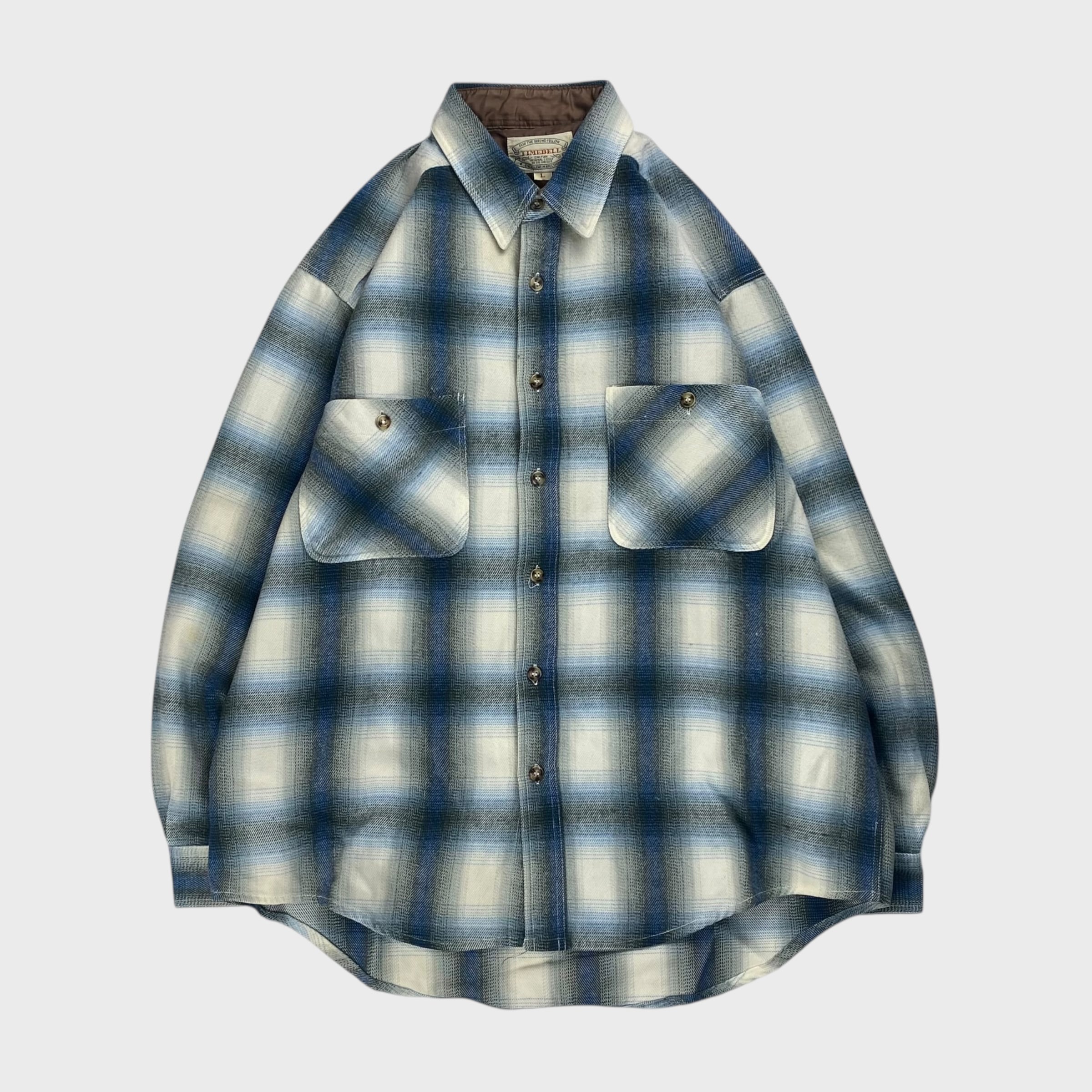 90's】 TIMEBELL オンブレチェック 長袖ネルシャツ フランネル L
