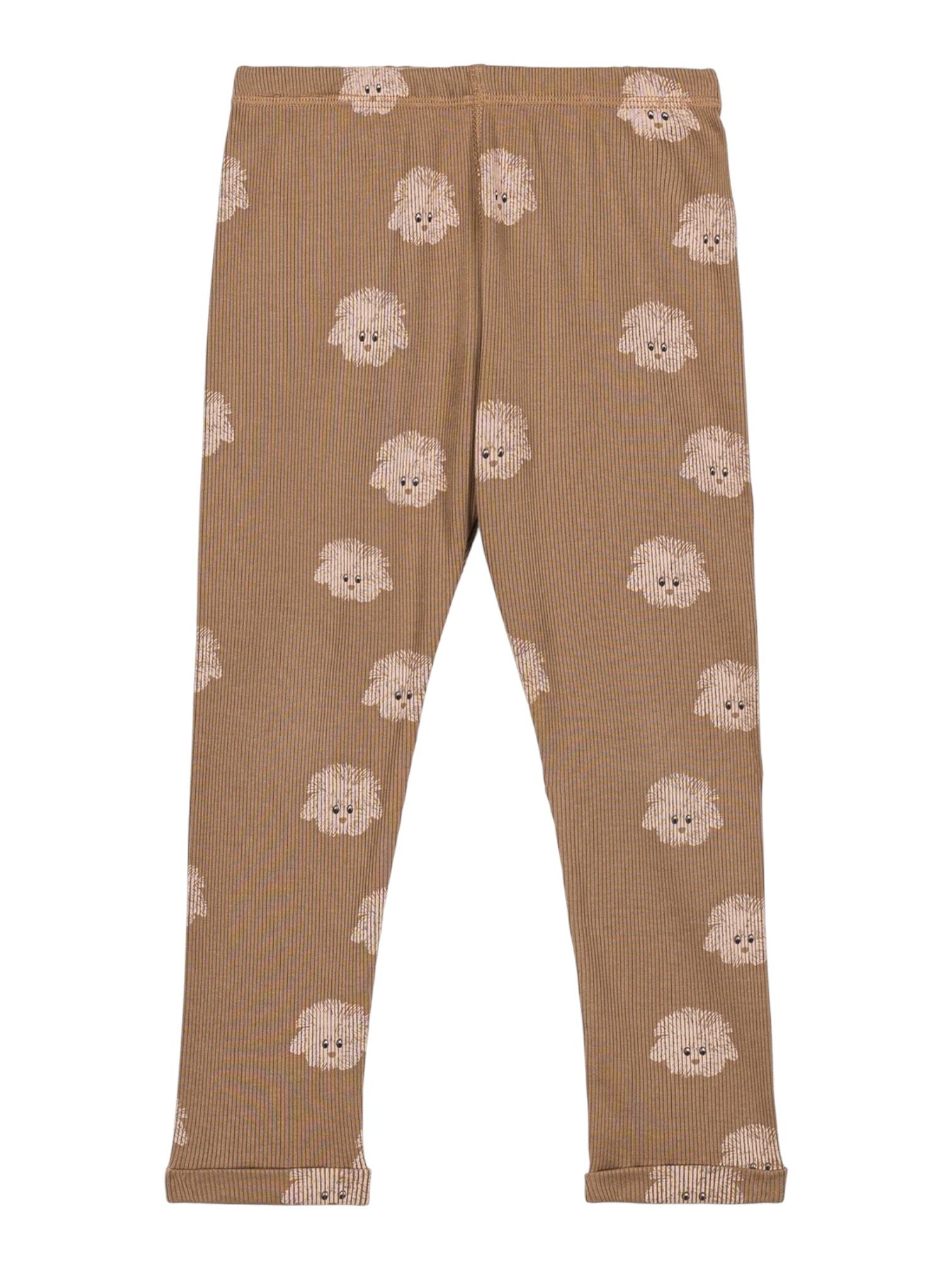 36M/4Y【STUDIO BOHEME】Rom Pom Leggings/Mocha dogs