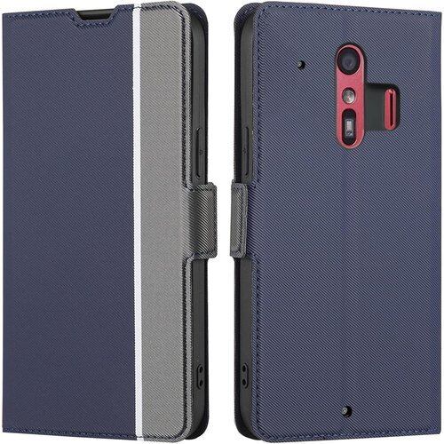 らくらくスマートフォン me F-01L ケース 手帳 バー f01lケース らくらくスマートフォン meF01L ケース f42a手帳 らくらくスマートフォン me f 01lケース CASE F-01L ケースカバー 適用 BonwFzin 軽量 薄いケース 炭素繊維調 PU レザー マグネット 手帳 軽い 薄い カードケース スマホケース カード収納 耐衝撃 手帳ケース カード入れ スタンド 2色組合 グレー + ネイビー 1815