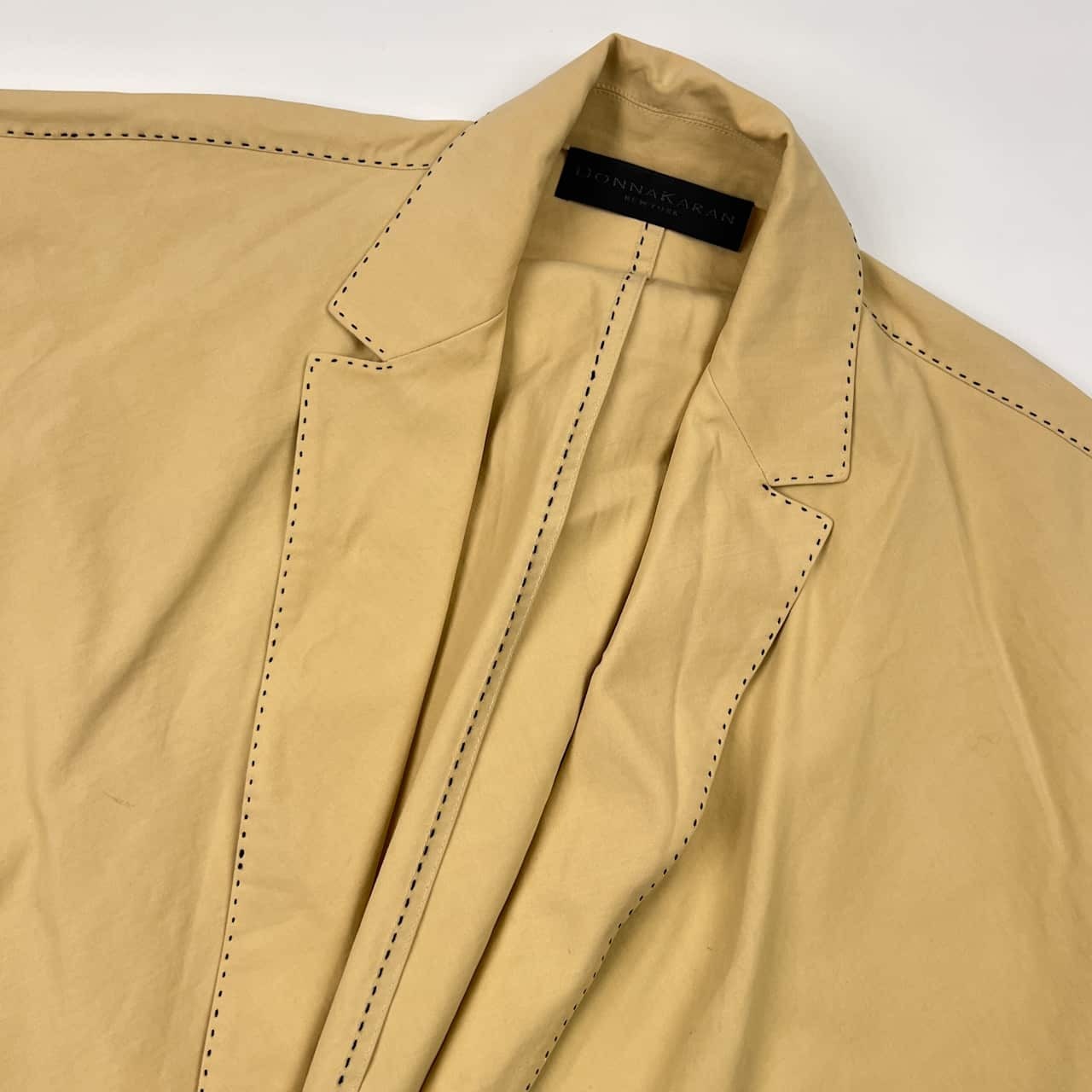 USA製 DONNA KARAN ダナキャラン ステッチ デザイン 羽織 ジャケット/ベージュ レディース