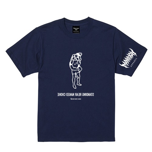S【Cotton100％】Tapoutmemo～Standing Rear Naked Choke T-shirts(Navy×White) -マリアパ