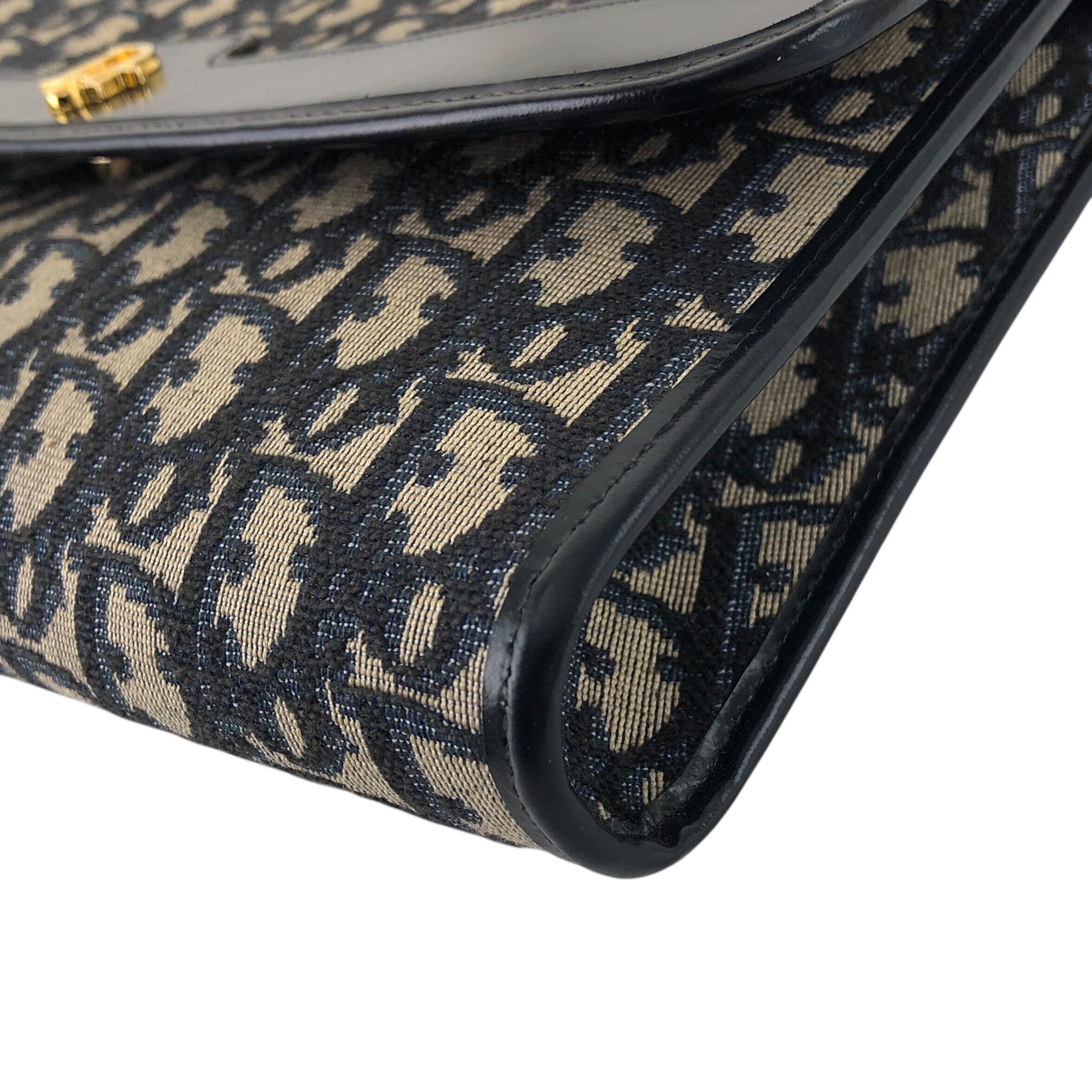★Christian Dior  クリスチャン ディオール  トロッター ショルダーバッグ ネイビー CD ジャガード チェーン bmy3ab Christian Dior クリスチャン ディオール トロッター ショルダーバッグ