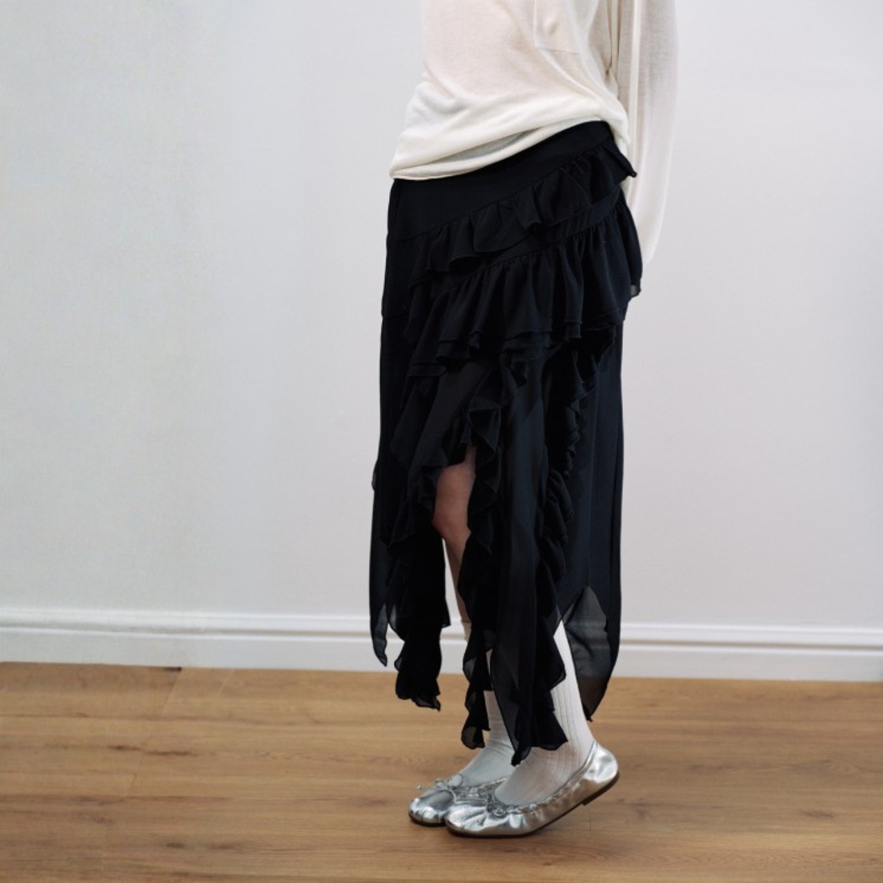 Cascade Chiffon Frill Skirt F0581
