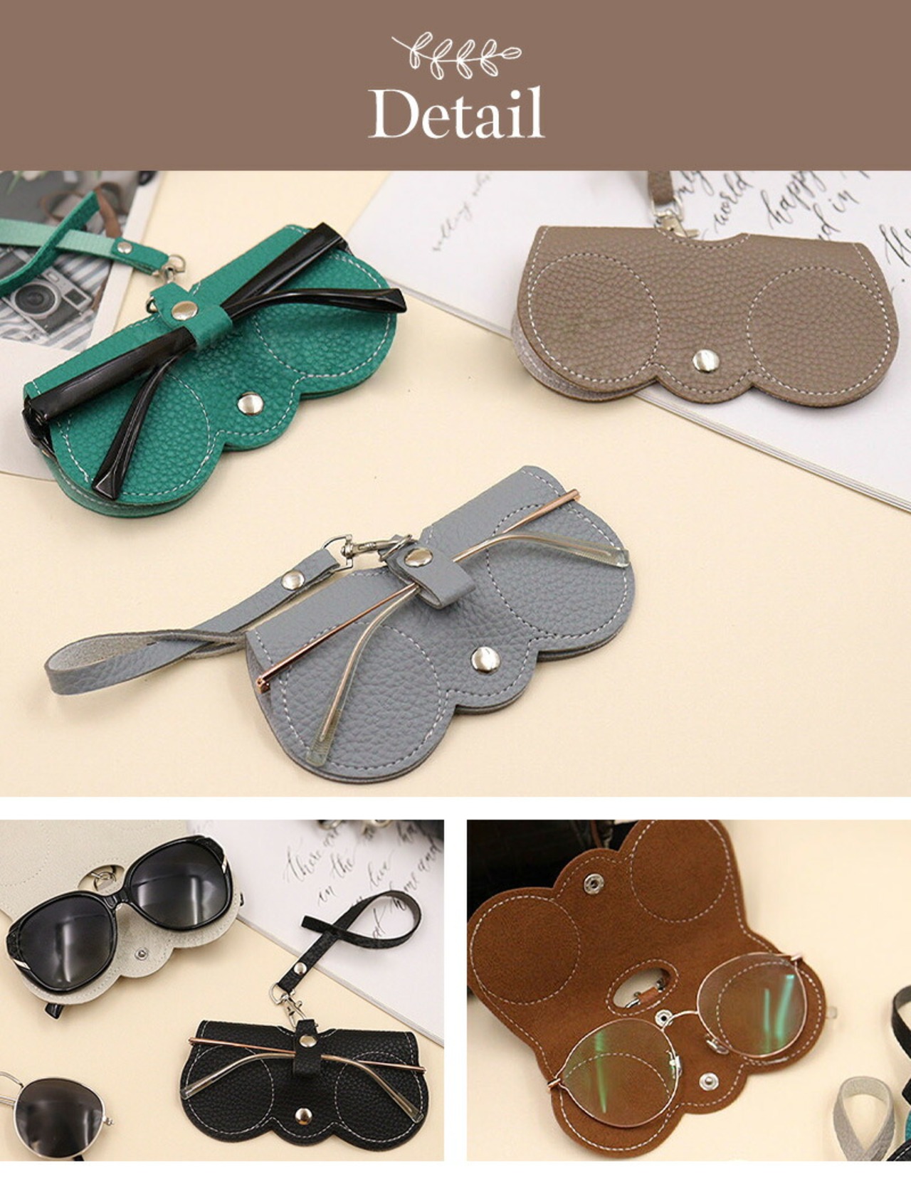 メガネケース おしゃれ 眼鏡ケース ストラップ付き なくさない サングラスケース 本革 ユニーク 周りと差をつける コンパクト レディース ユニセックス バッグ 取り付け 革 めがね メガネ入れ 眼鏡入れ スリム