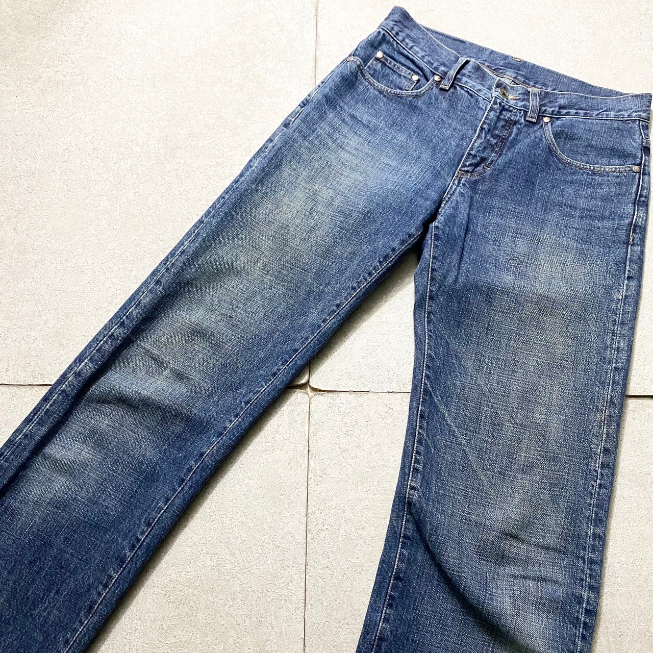 GUCCI faded indigo denim skinny pants