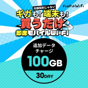 インスタントWi-Fi 追加データ 100GB 30day