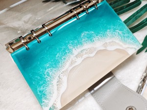 421.オーシャンレジンアート 手帳型ノート