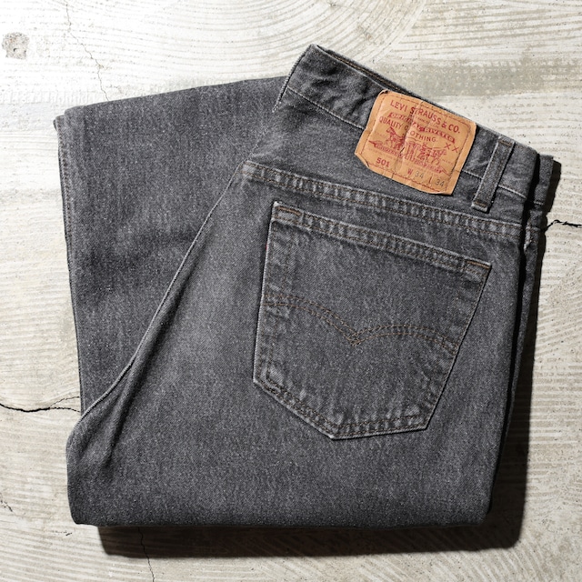 34×34 Levi’s 501-0658 93年 先染めブラックデニムパンツ リーバイス