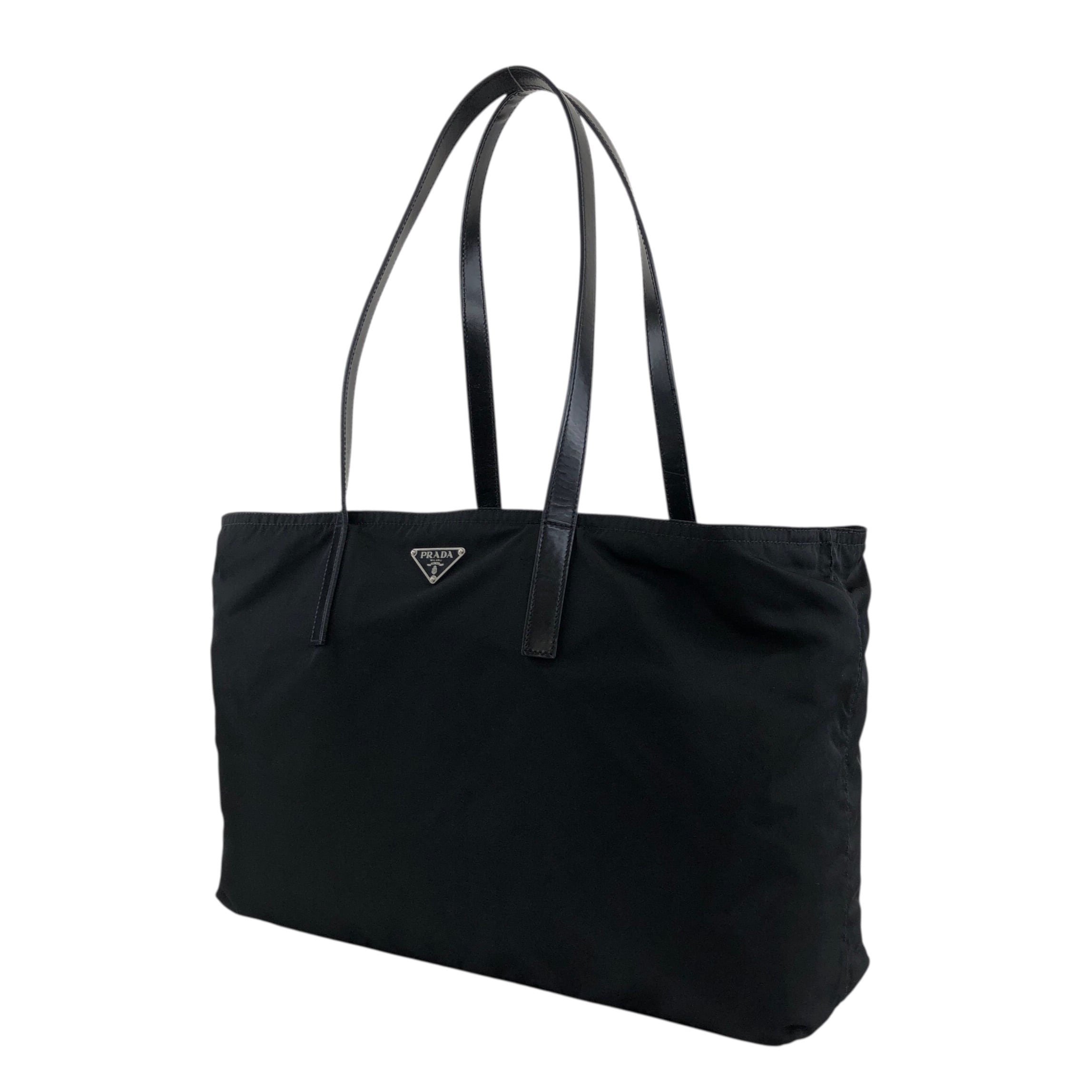 PRADA プラダ トートバッグ ブラック トライアングルロゴ PRADA プラダ トートバッグ ブラック トライアングルロゴ
