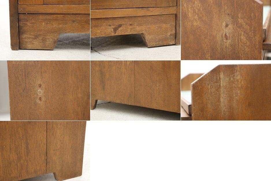 レトロ ラワン無垢材 トレー付き キャビネット 脇机 引き出し 花台 電話台 沼津店】レトロ ラワン無垢材 トレー付き キャビネット 脇机