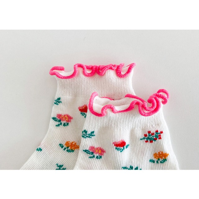 【即納】花柄メロウのくるぶしソックス 4足セット