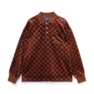 Checkerboard Velour Polo(brown)