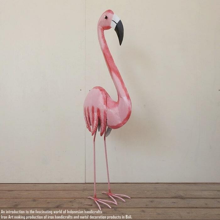 アイアンフラミンゴ Lサイズ フラミンゴ 置物 動物 鳥 オブジェ