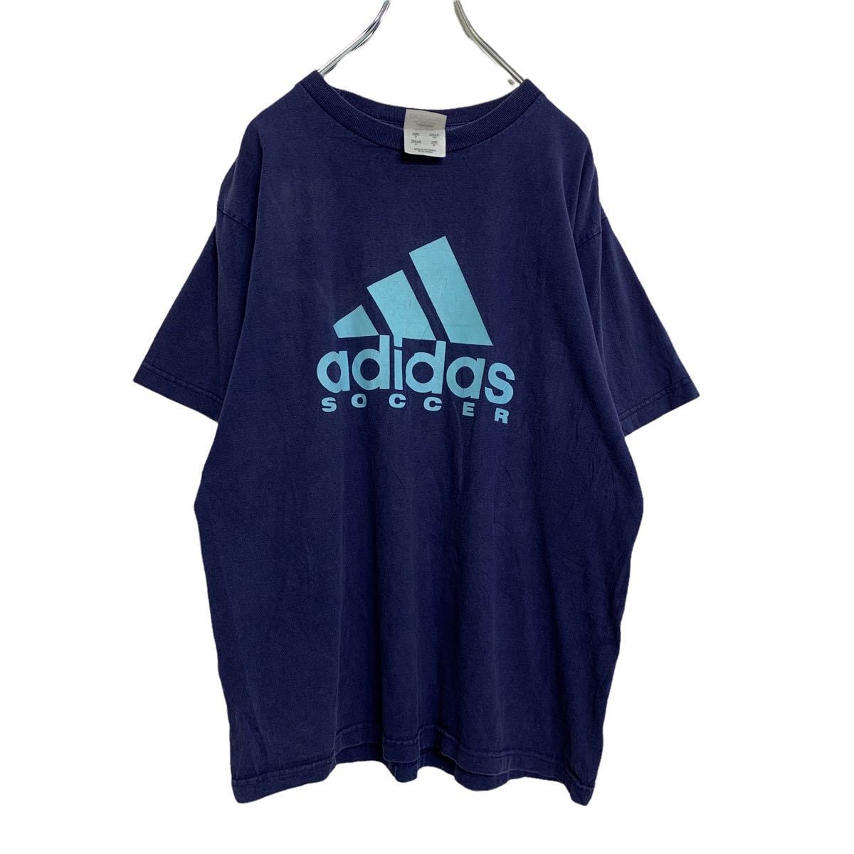 adidas 半袖 プリント Tシャツ S ネイビー アディダス スポーツ ロゴ