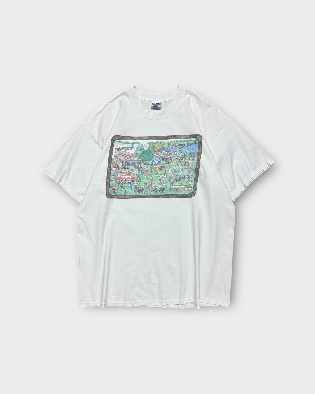 【Used】“GILDAN” Barb McClain Dog Show Art T-Shirt