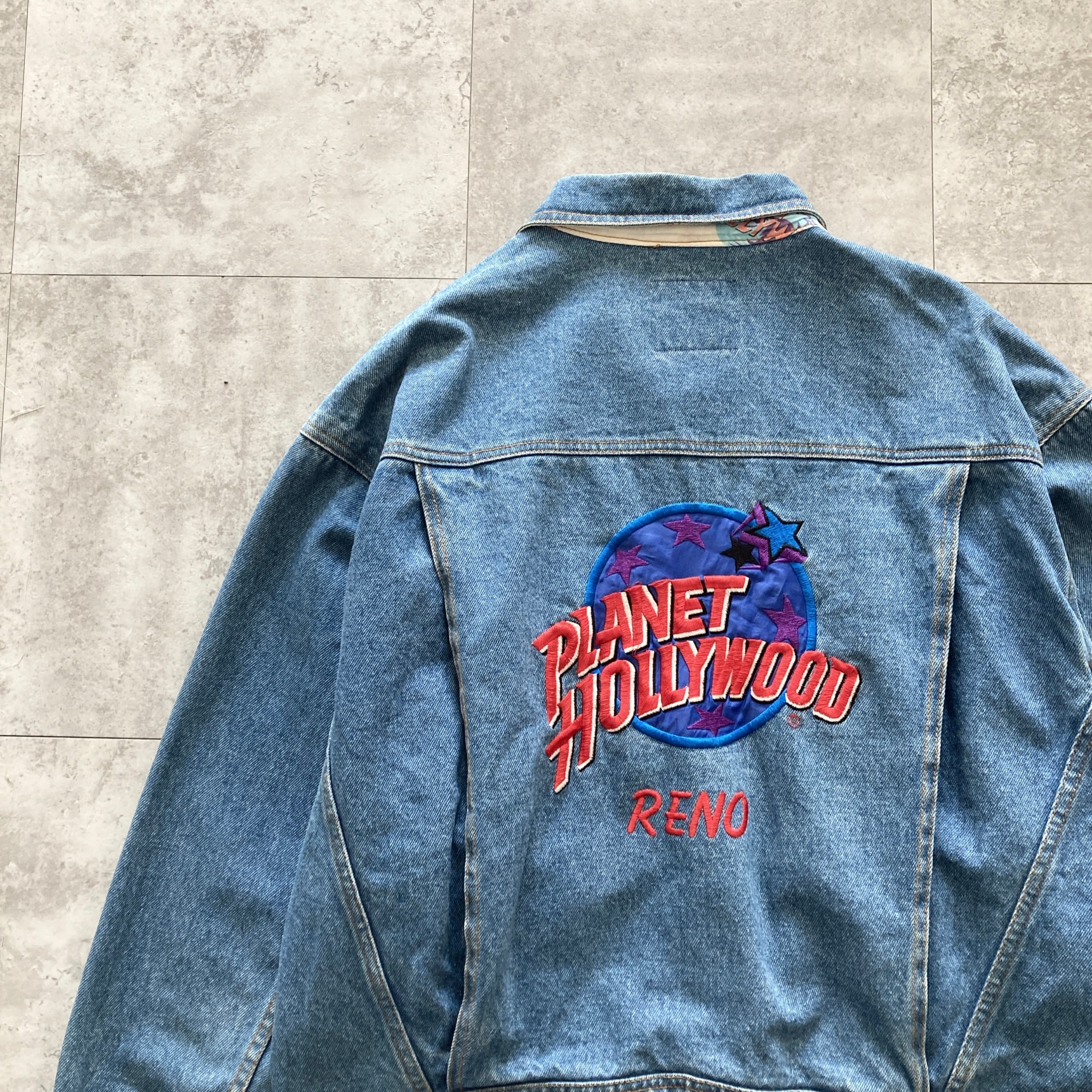 90s】PLANET HOLLYWOOD プラネットハリウッド 総刺繍 RENO レザー