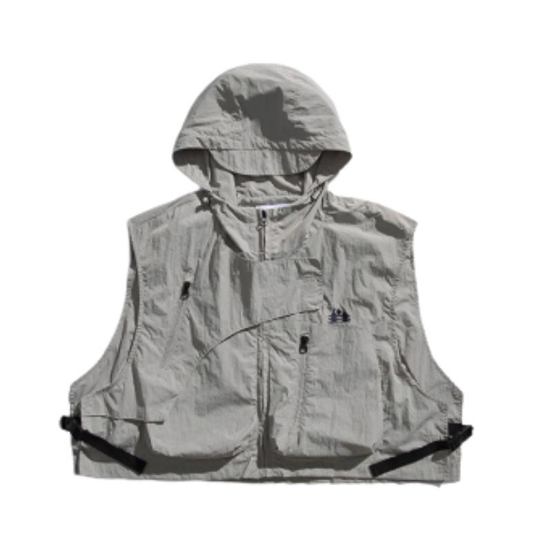 フロントジッパー付きフードベスト A19033