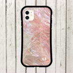 iPhoneケース シェル 貝殻模様｜ピンクオーロラのシェル柄プリント SHELL016-3