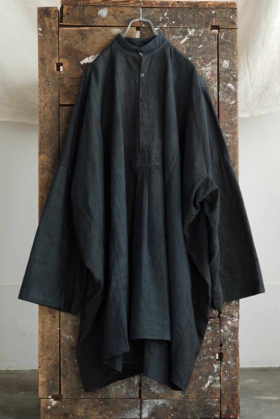VINCENT JALBERT - VINTAGE FRENCH FARMERS SMOCK, ENLARGE / BLACK & NAVY #1