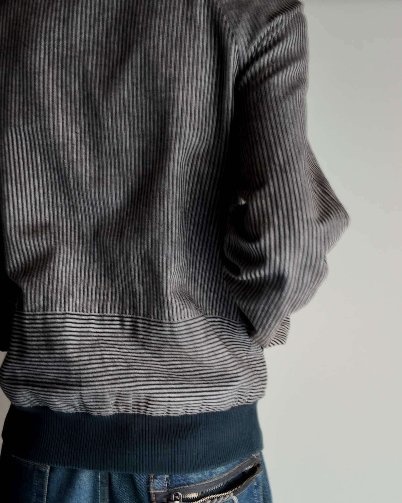 【3.1 Pillip Lim】linen stripe bomber blouson