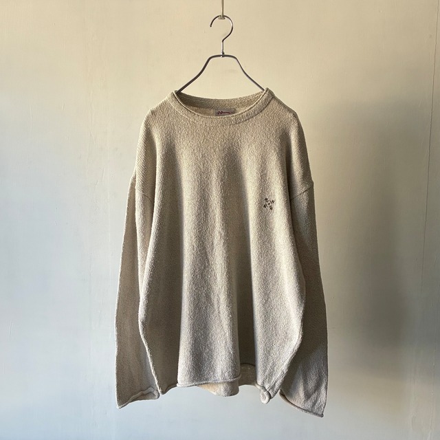 -OXBOW- one point logo cotton knit