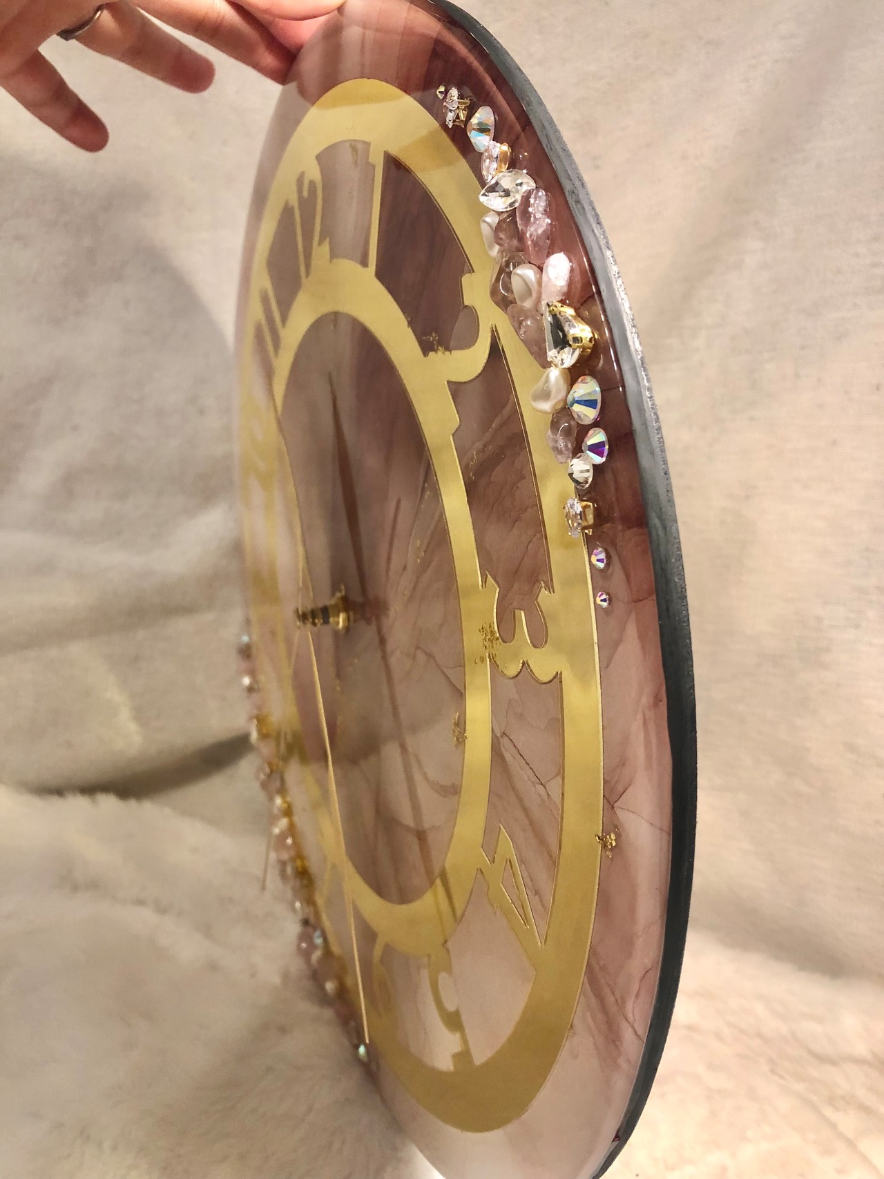 ローズクォーツ壁掛け時計35センチ