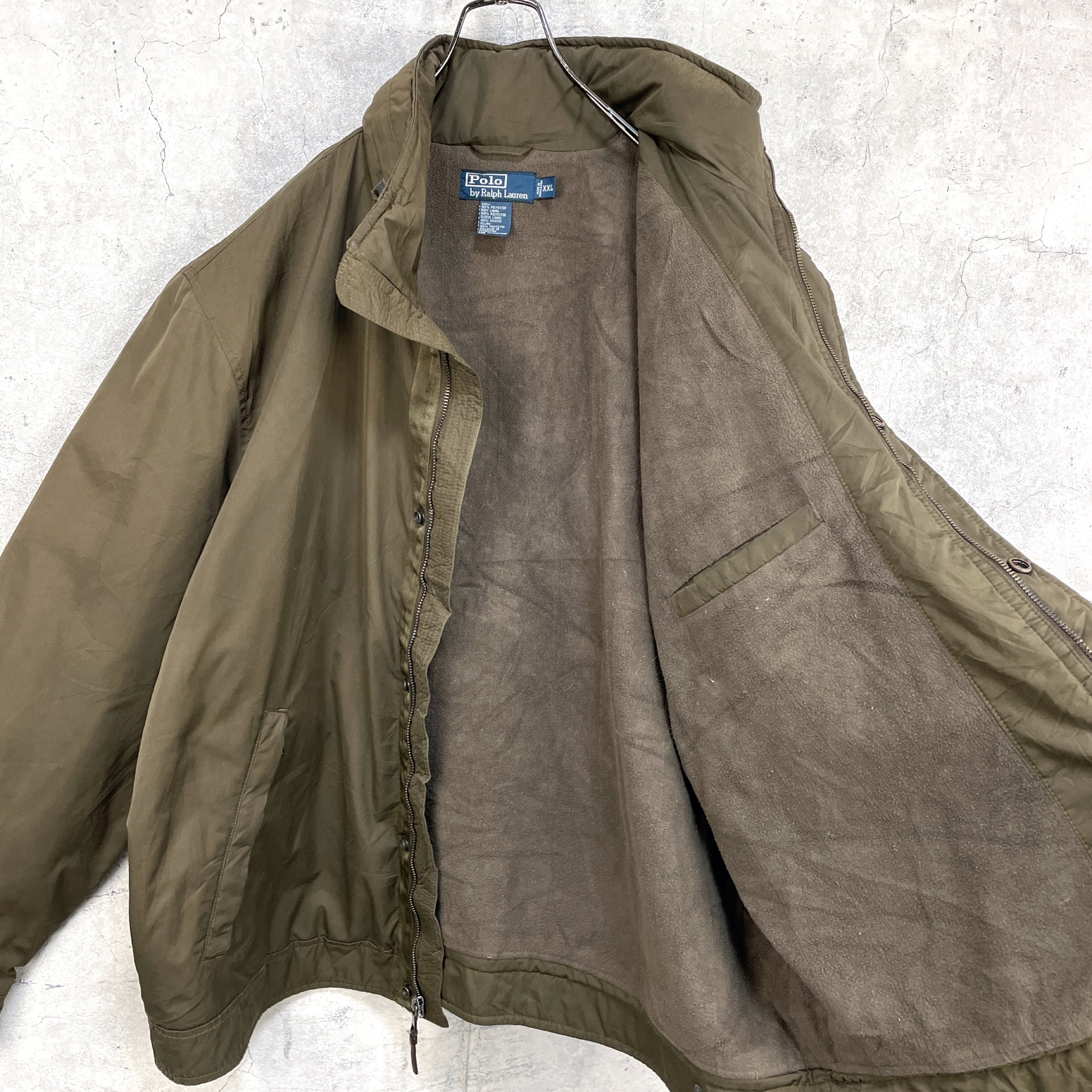90's Polo by Ralph Lauren ナイロンジャケット 刺繍ロゴ 裏フリース