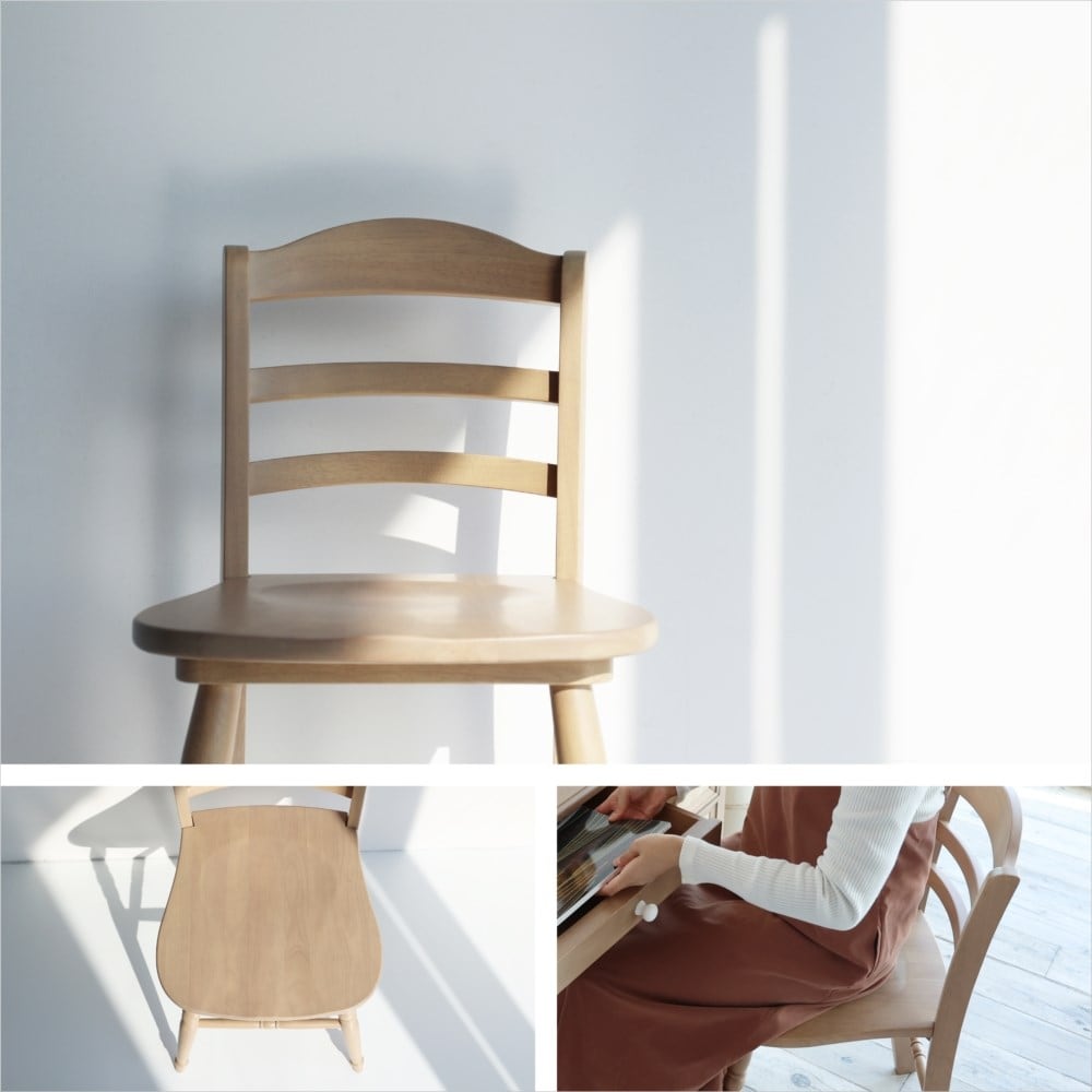 チェア チェアー イス 椅子 いす 1脚 ダイニングチェア リビングチェア デスクチェア 学習イス 食卓椅子 木製イス 木製椅子　天然木  アンティーク調 ナチュラル ナチュラルテイスト おしゃれ　かわいい 北欧 シンプル 完成品 Calet Chair CAC-3609 おしゃれ 人気