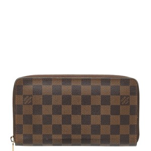 ルイ ヴィトン ダミエ ジッピー オーガナイザー ラウンドファスナー 長財布 N60003 ブラウン PVC レザー レディース LOUIS VUITTON 【中古】