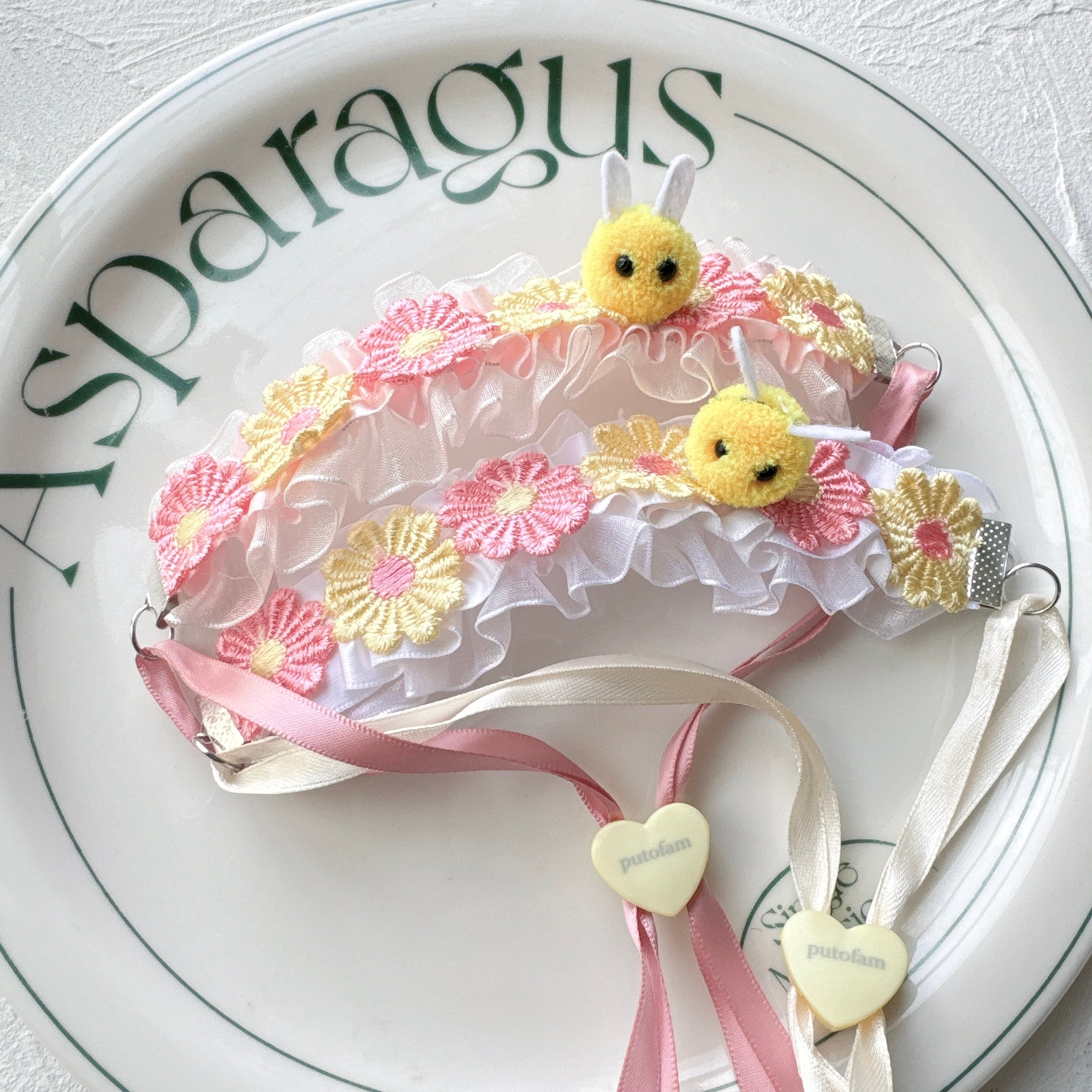 はちさんヘットドレス　ホワイト・ピンクbr