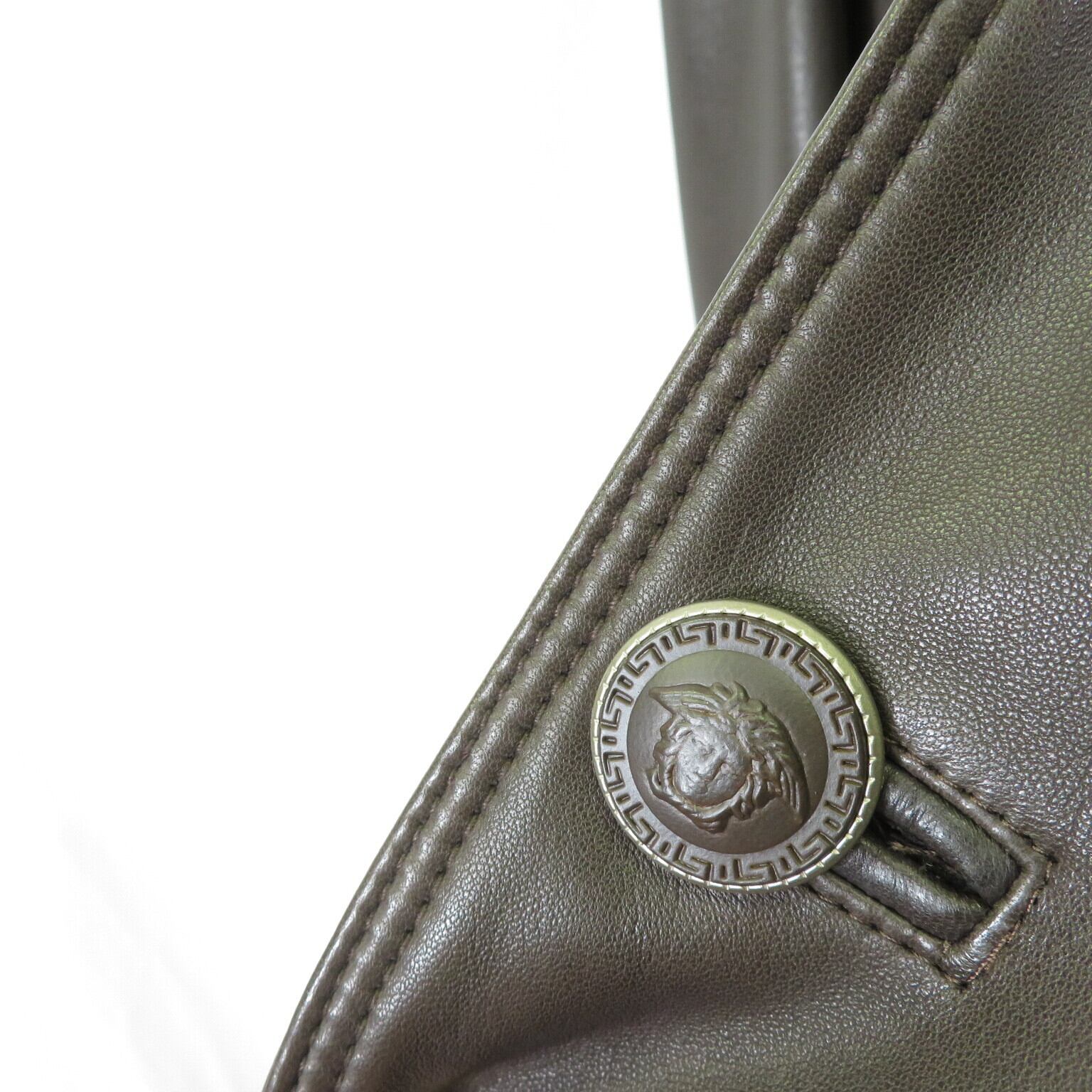 90s GIANNI VERSACE イタリア製 オールレザー オーバーコート