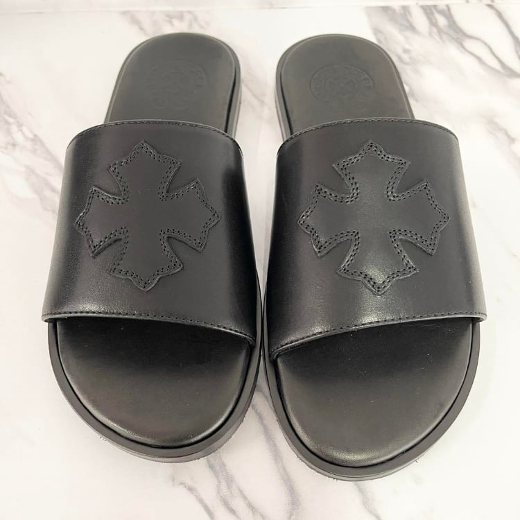 Chrome Hearts クロムハーツ CH Cross Sandales サンダル CHROME HEARTS クロムハーツ CH クロス レザー サンダル 黒