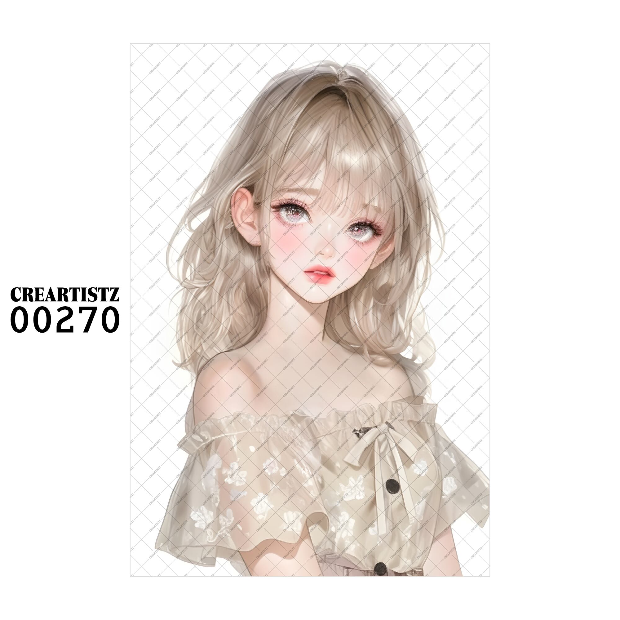 00270 ガール キュート オリジナル ペーパー/ステッカー 4枚セット CREARTISTZ