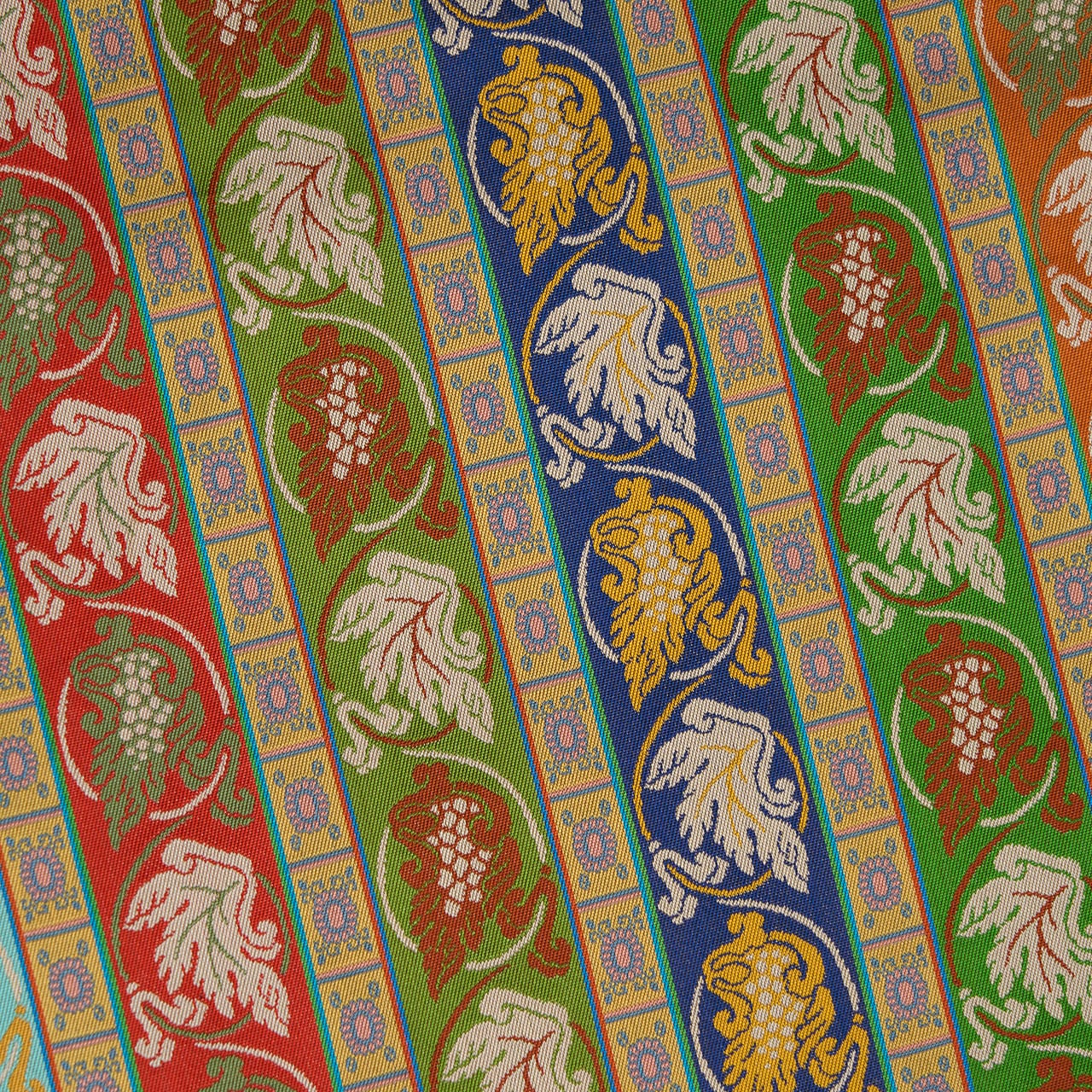 龍村美術織物 「薬師寺葡萄唐草蓮華文錦」 全通 光波仕立て開名古屋帯