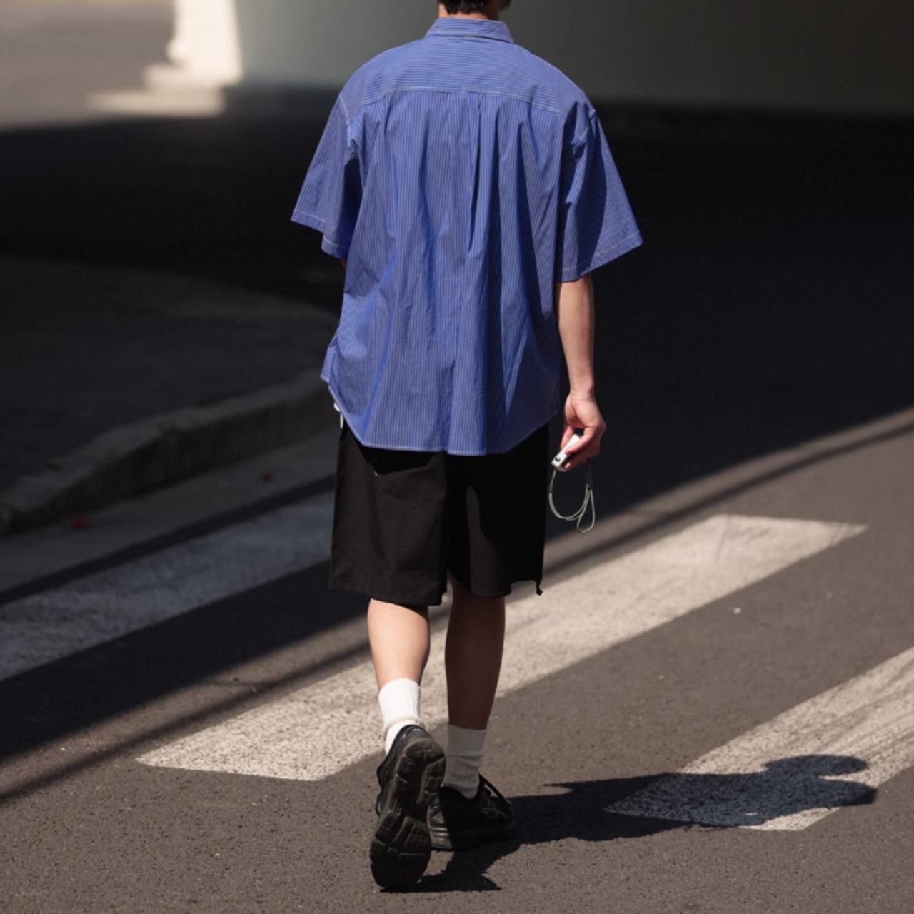 カジュアルストライプルーズ半袖シャツ　0699