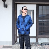KUON / Vintage Boro Patchwork V-neck Jacket
