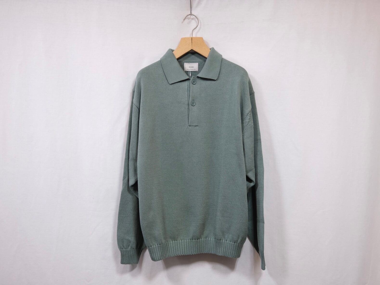 EVCON｜COTTON KNIT POLO (GREEN) Size:2 EVCON｜COTTON KNIT POLO (GREEN) Size:2