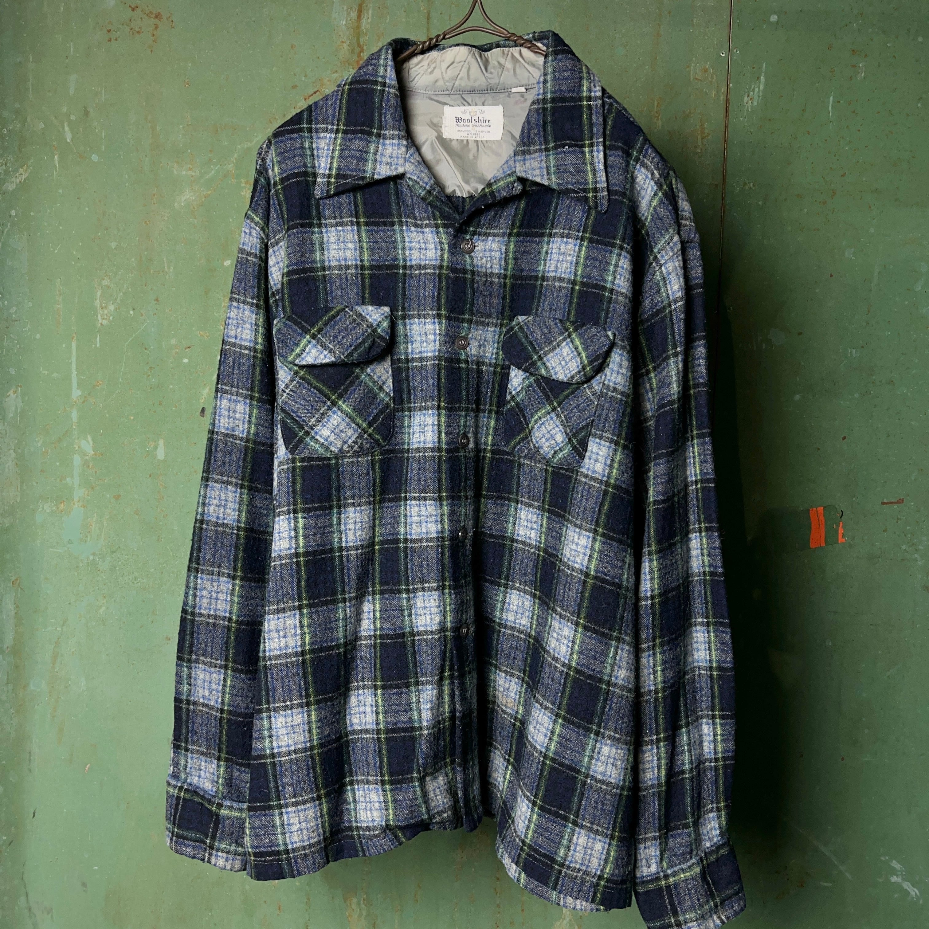 70's~80's Wool Shire Plaid Wool Shirt 70年代 80年代 ウールシャツ